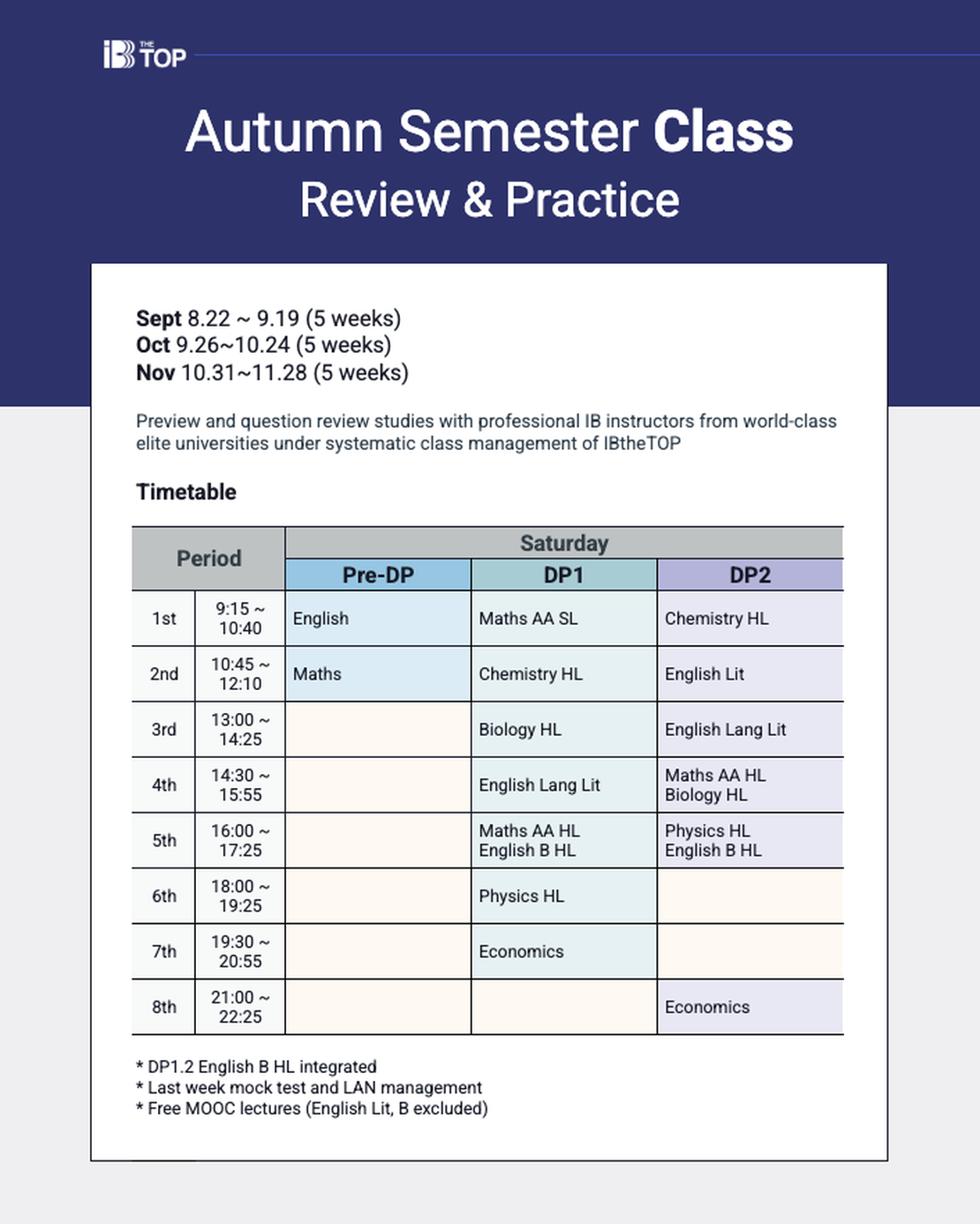schedule